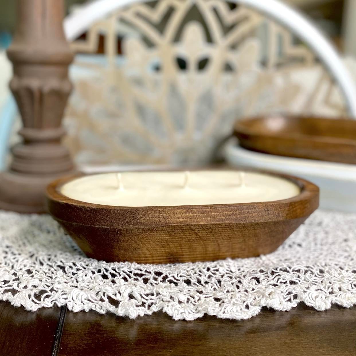 DIY Wooden Dough Bowl Candle Refill Kits