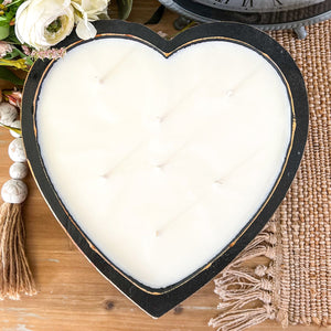 Black Juliet -Large Heart Candle - Scent: Iced Vanilla Woods