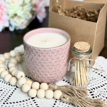Load image into Gallery viewer, Blushing Dots -Soft Pink Ceramic Candle
